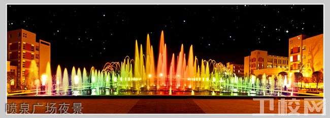 渭南职业技术学院医学院-喷泉广场夜景